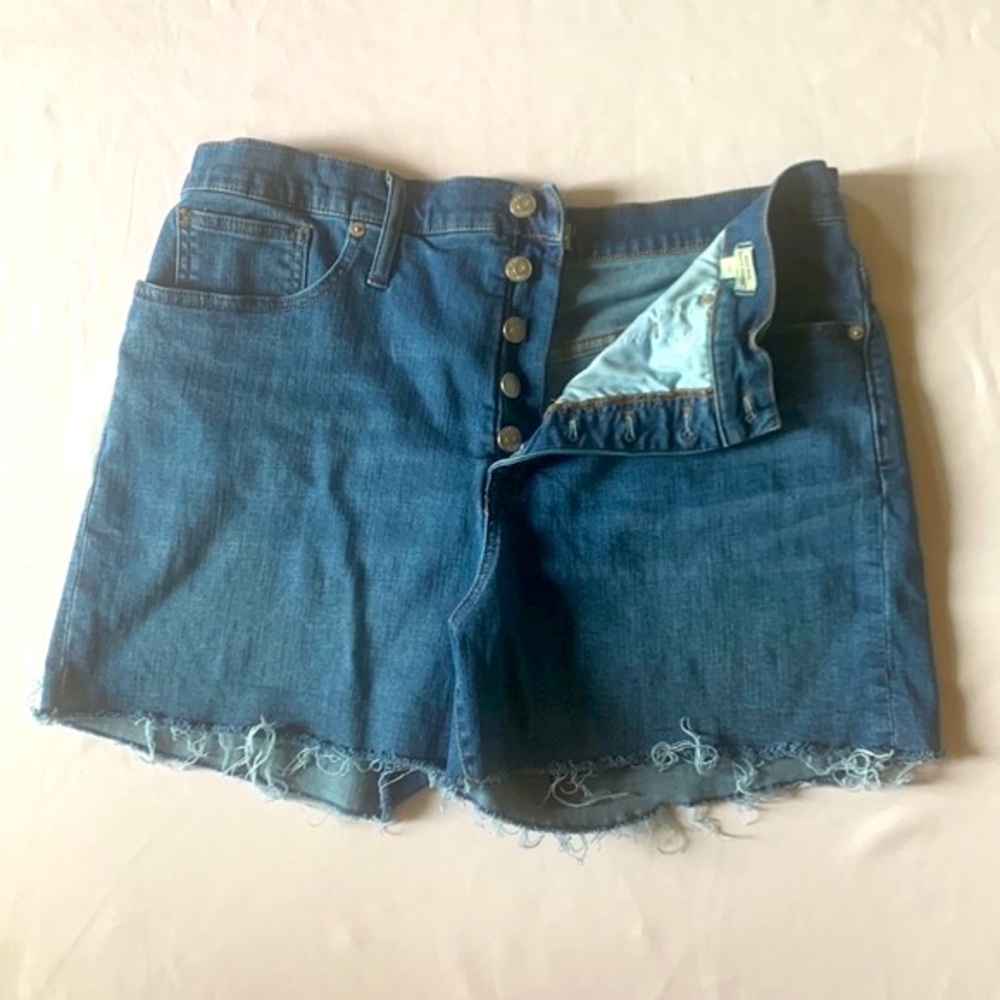 Madewell Denim High Rise, Button Fly, Raw Hem Shorts